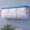 Blue Airify embroidered lace AC cover with heart and Love embroidery on a wall-mounted split AC
